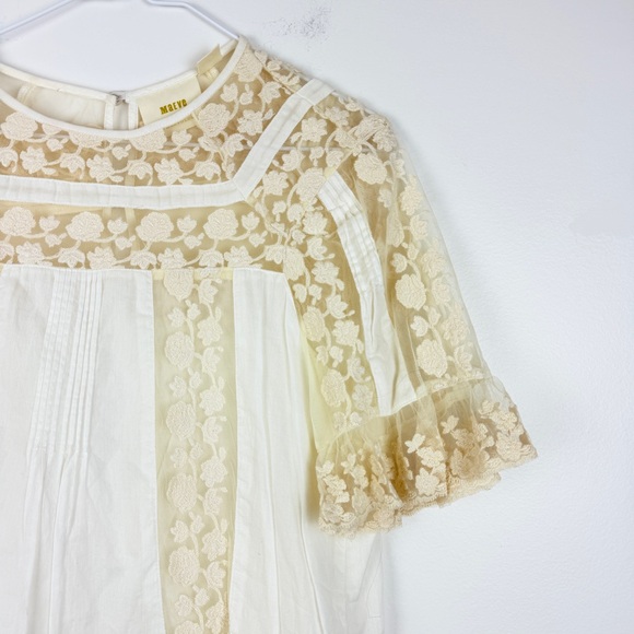 Maeve Anthropologie Ivory Lace Boho Blouse Romantic Cottagecore Feminine - Picture 8 of 11
